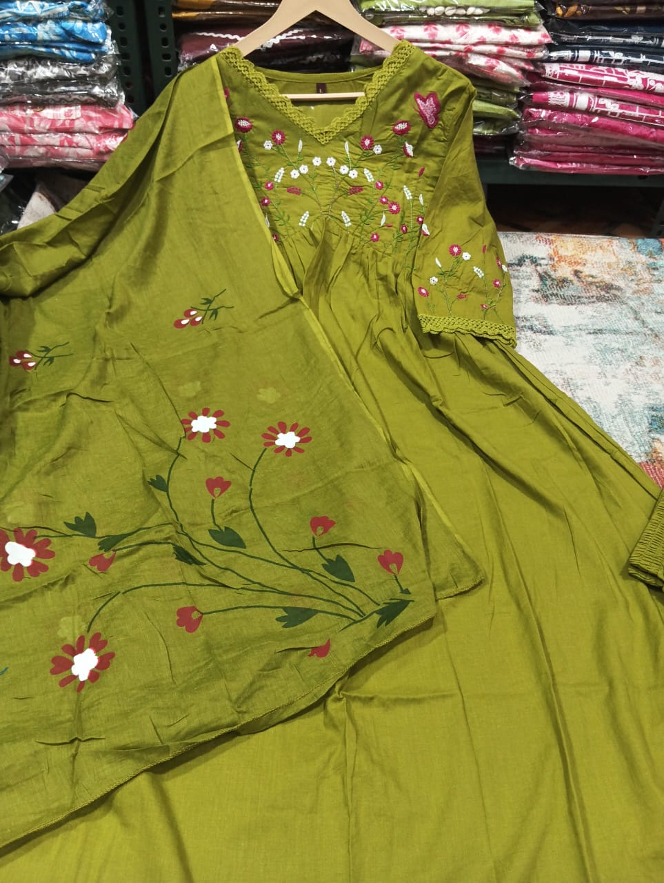 Pure Cotton Embroidered Anarkali