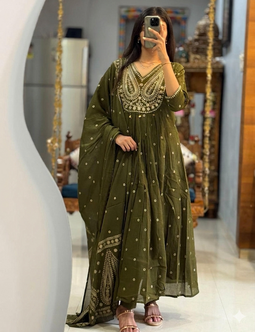 Dreamy Elegant Graceful A-Line Traditional Charm Dupatta Set