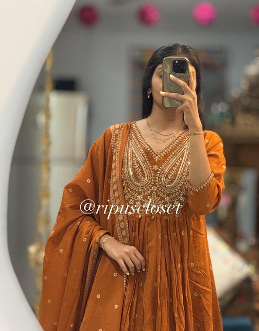 Dreamy Elegant Graceful A-Line Traditional Charm Dupatta Set