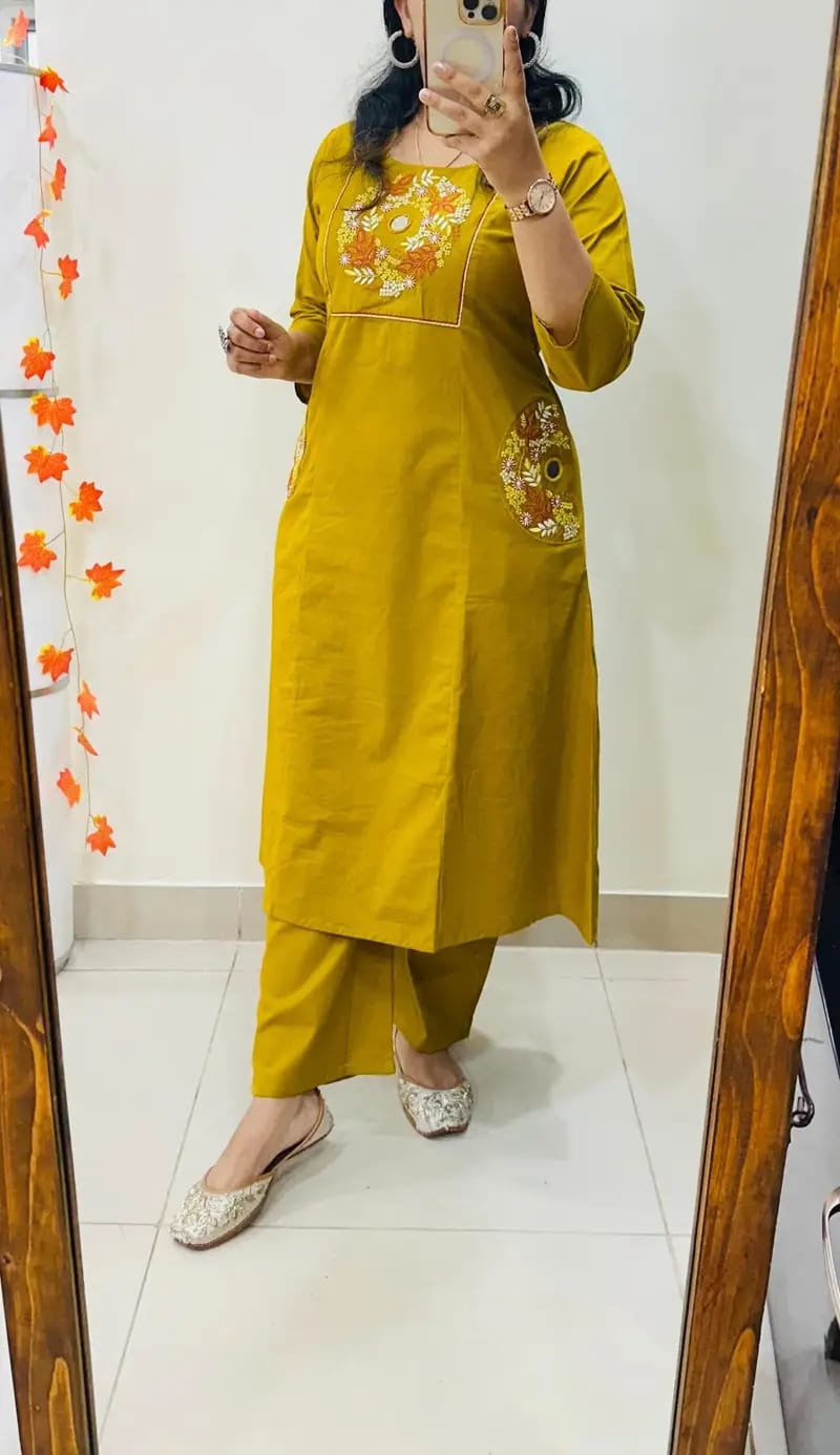 Elegant casual Women Kurta pant Set