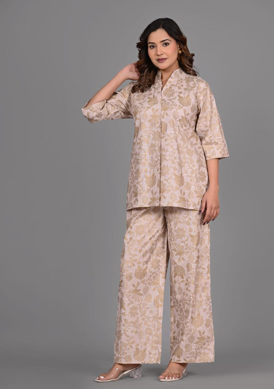 New Khadi Cotton Printed Cord Set