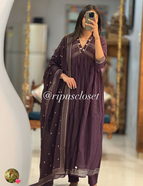 Dreamy Elegant Graceful A-Line Traditional Charm Dupatta Set