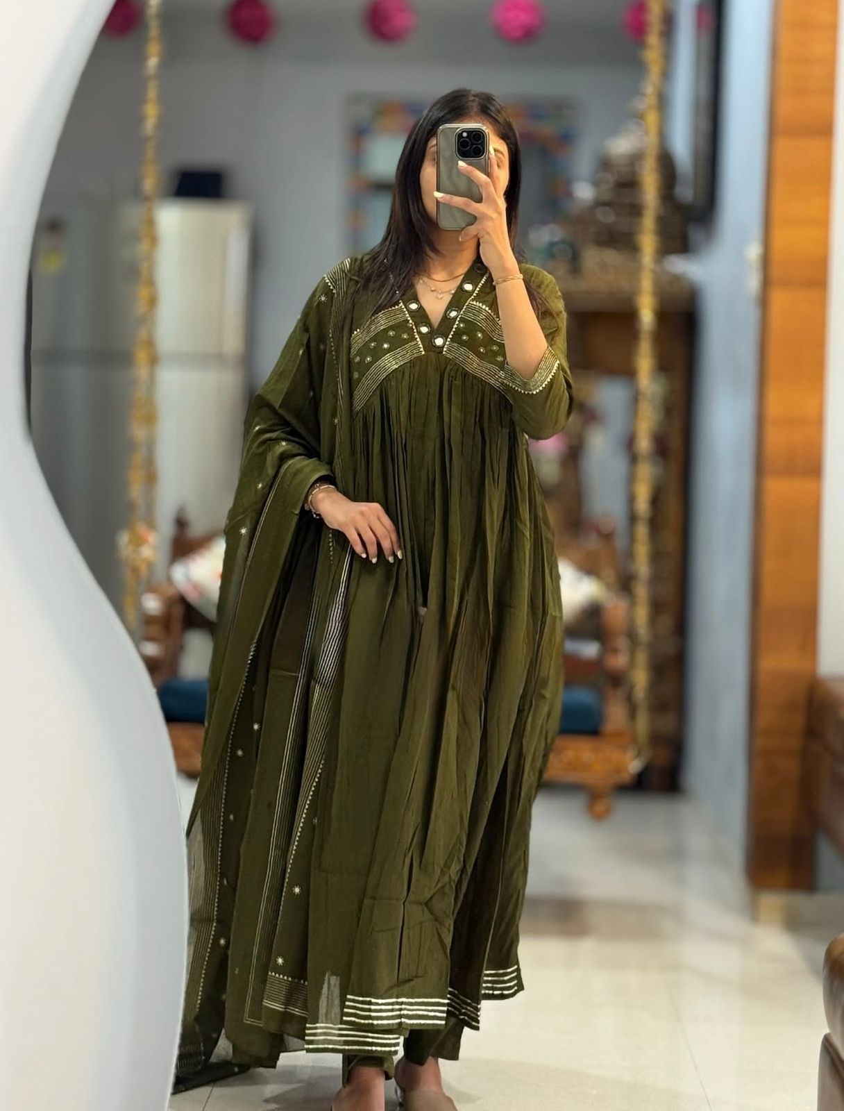 Dreamy Elegant Graceful A-Line Traditional Charm Dupatta Set