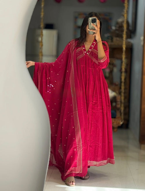 Dreamy Elegant Graceful A-Line Traditional Charm Dupatta Set