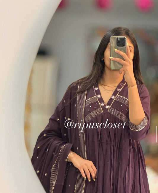 Dreamy Elegant Graceful A-Line Traditional Charm Dupatta Set