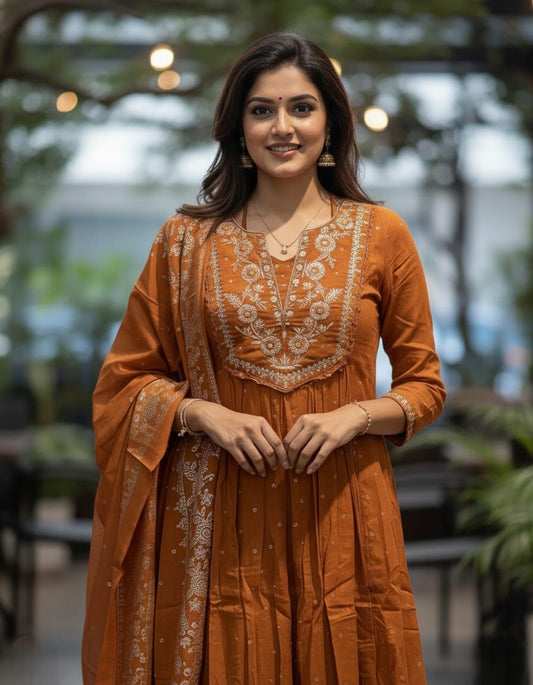 Ready-to-Wear 3-Piece Ethnic Suit Kurti, Pant, Dupatta