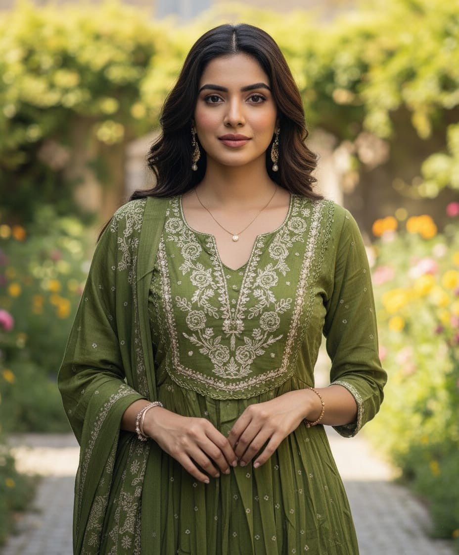 Ready-to-Wear 3-Piece Ethnic Suit Kurti, Pant, Dupatta