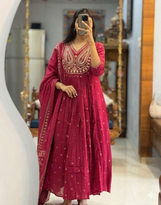 Dreamy Elegant Graceful A-Line Traditional Charm Dupatta Set