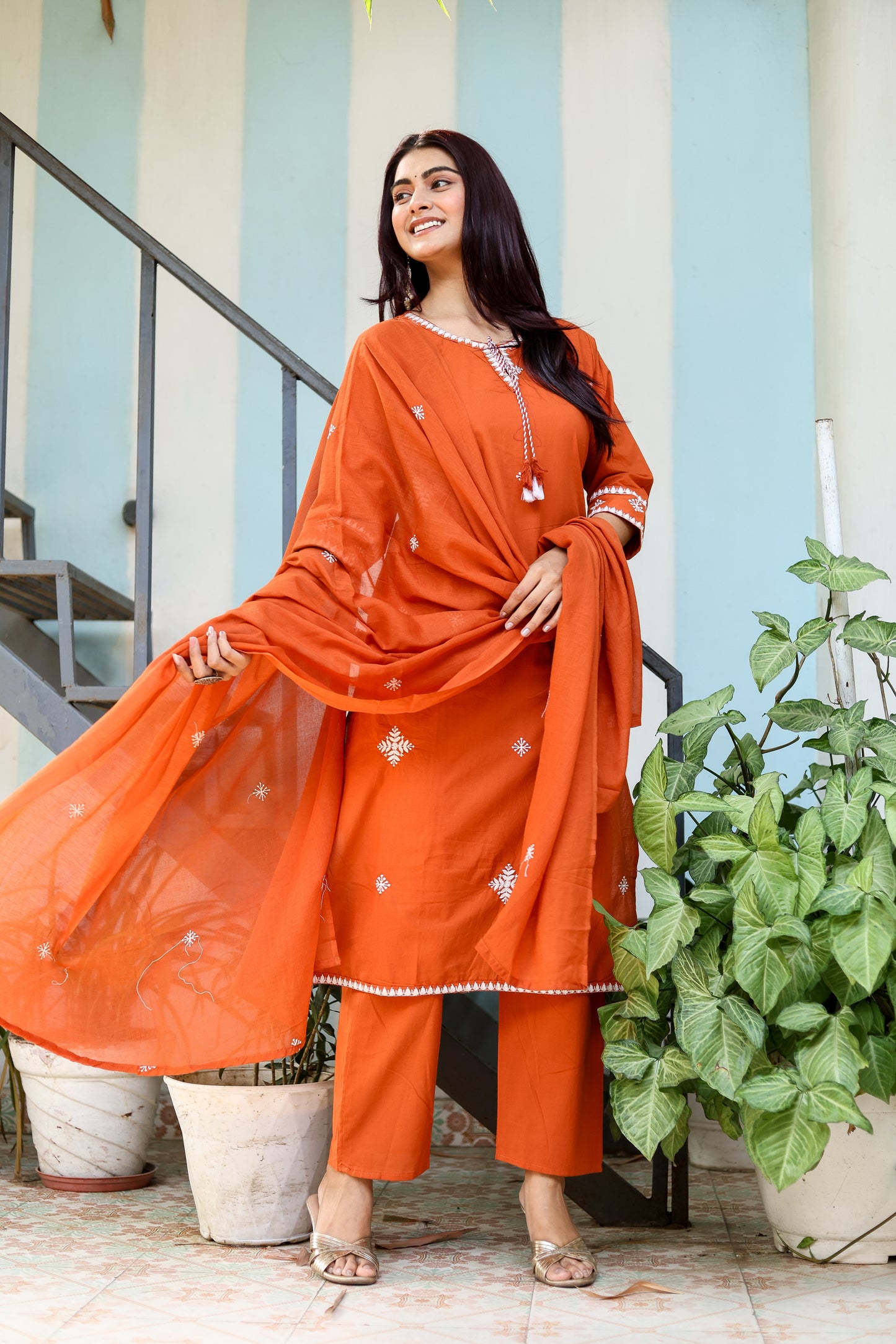 Ready-to-Wear 3-Piece Ethnic Suit Kurti, Pant, Dupatta