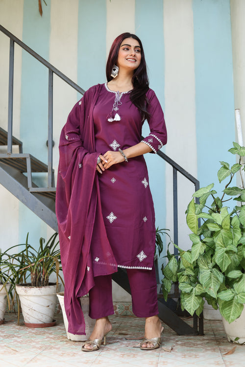 Ready-to-Wear 3-Piece Ethnic Suit Kurti, Pant, Dupatta