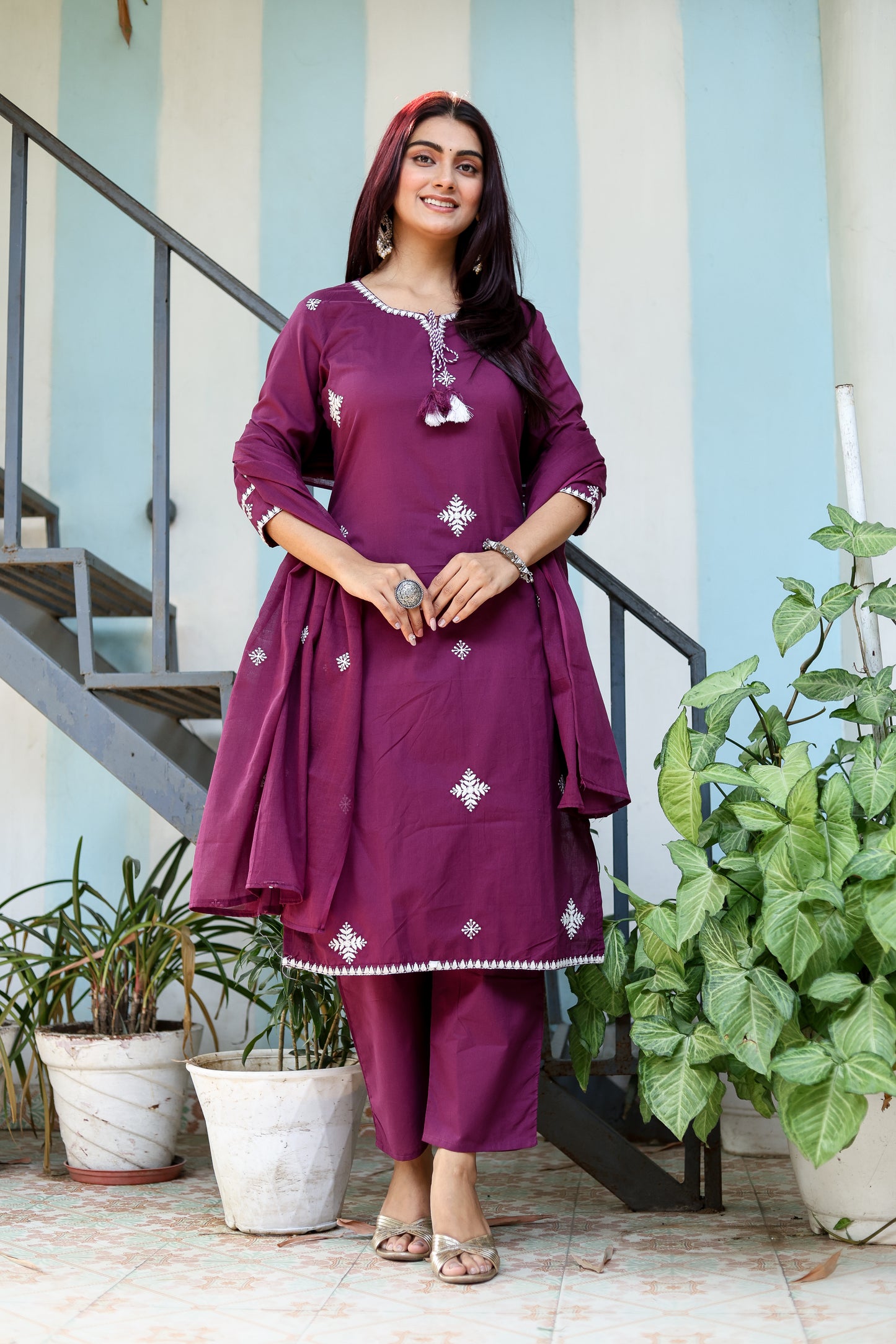 Ready-to-Wear 3-Piece Ethnic Suit Kurti, Pant, Dupatta