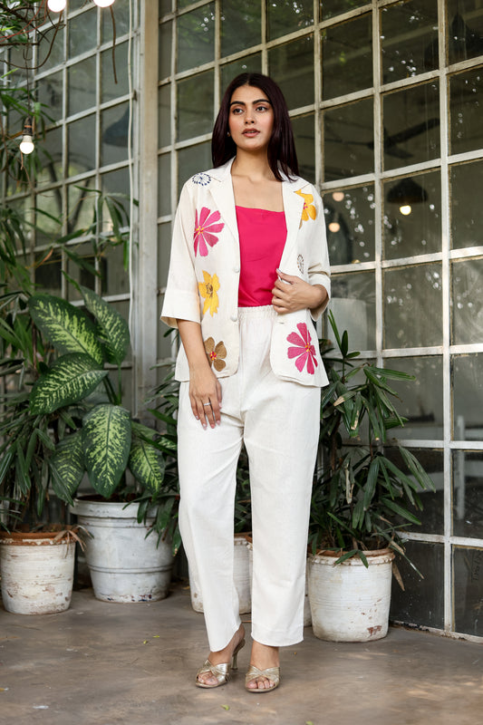 Ladies Traditional Thread Work Kurta and Pant 2-Piece Set for Women