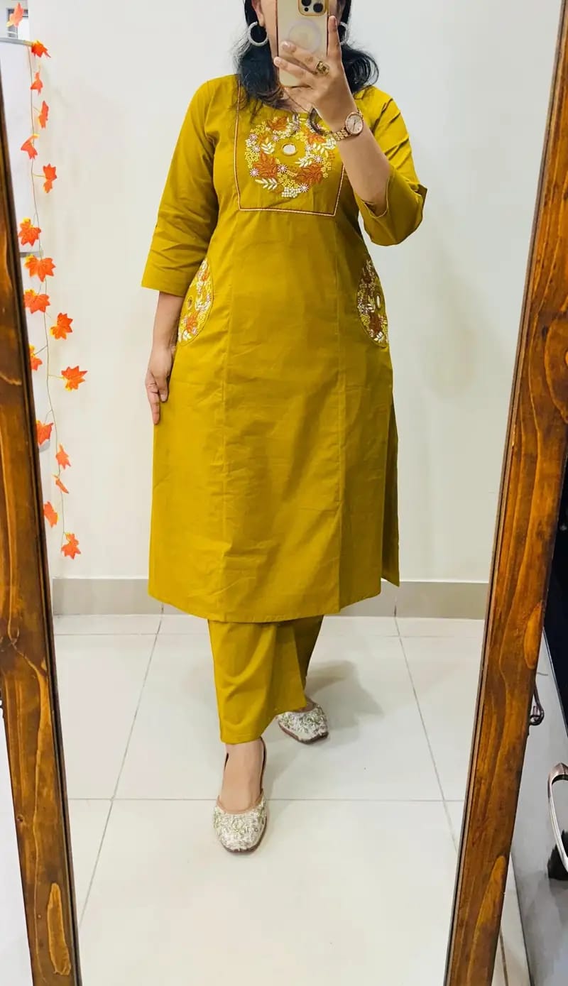 Elegant casual Women Kurta pant Set