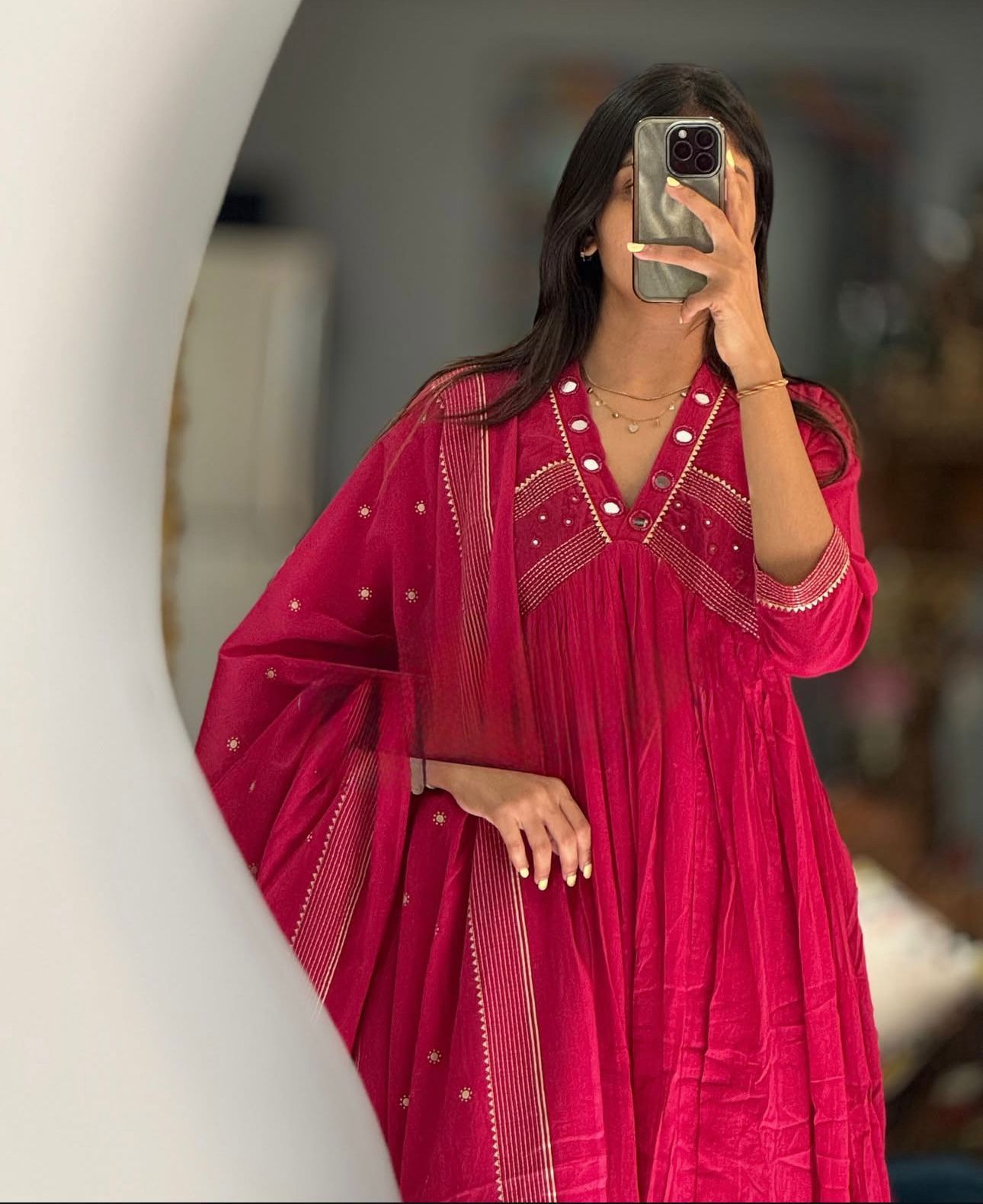 Dreamy Elegant Graceful A-Line Traditional Charm Dupatta Set