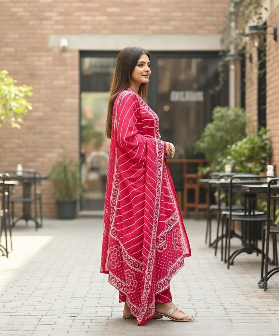 Women Traditional Look Kurta Pant Dupatta Set