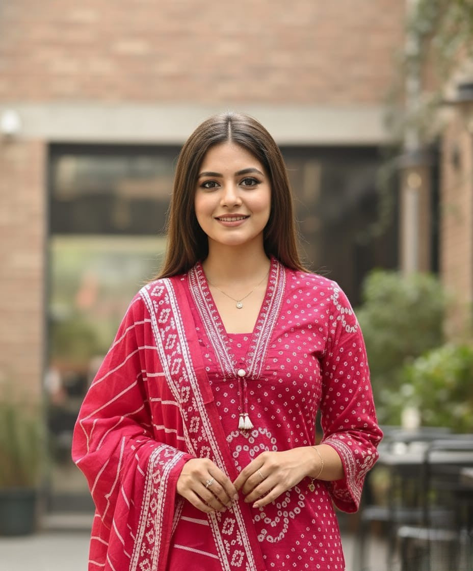 Women Traditional Look Kurta Pant Dupatta Set