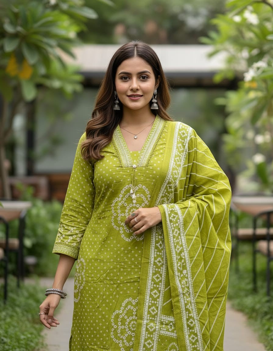 Women Traditional Look Kurta Pant Dupatta Set